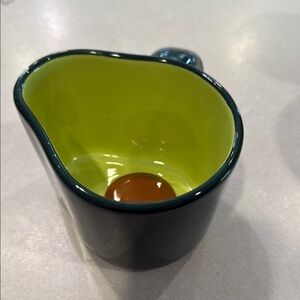 Set of Four 
Green and Black Ceramic Mugs with Modern Glossy Finish